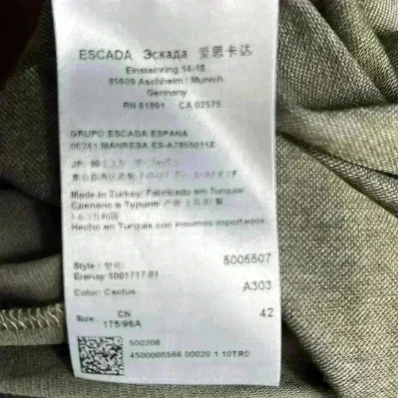 Escada size 42 ( US 12 ) Midi dress fully lined - Picture 8 of 9